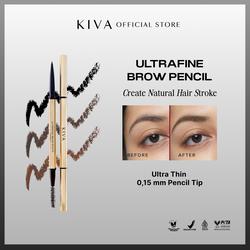 #ShopniQue - KIVA Ultrafine Brow Pencil - Pencil Presisi Kecil 0.15mm Smudgeproof Bold pigment Easy to create hair strokes Waterproof Sweatproof Detail Presisi Tahan Air with Spoolie BPOM Kosmetik