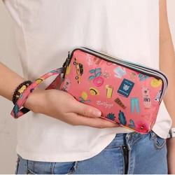 #ShopniQue - W127 Dompet Wanita HP 3 Resleting Eco Multifungsi Pouch 3 Ruang