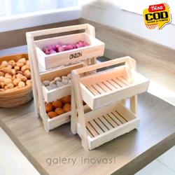 #ShopniQue - Rak bawang susun rak bumbu rak telur rak kentang rak buah / tempat bawang / rak tingkat dapur serbaguna