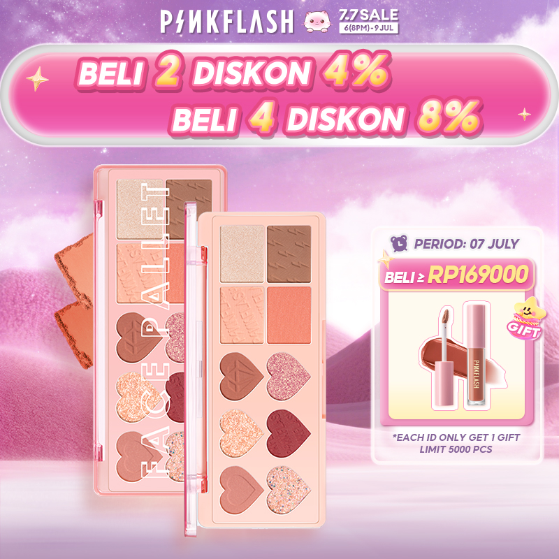 #ShopniQue - [BPOM] PINKFLASH OhMyLove  4 IN 1 Multiple Eyeshadow Blush Highlighter Contour  Pigmentasi Tinggi Sepanjang masa Tahan air Palet Wajah