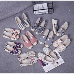 #ShopniQue - SH60 Sepatu Kanvas Wanita Flat Mix Pattern Women Flat Shoe