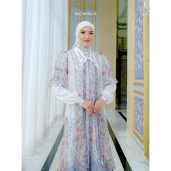 #ShopniQue - Alcavella - Zaura Dress | Baju Gamis Wanita Muslim Syari Elegan Modern Lebaran Ied Series