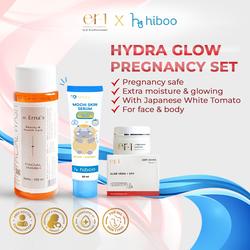 #ShopniQue - er-1 by dr. Erna Purnamasari  X hiboo Hydra Glow Pregnancy Set 3 Pcs - Paket Skincare Ibu Hamil- Sabun Cuci Muka Facial Wash Sunscreen Moisturizer (Skincare Aman untuk Ibu Hamil dan Menyusui)