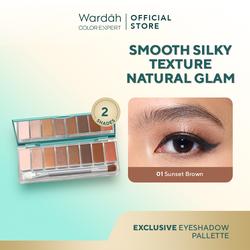 #ShopniQue - WARDAH Exclusive Eyeshadow Palette - 9 Warna Pigmented Yang Tahan Lama - Mudah Digunakan dan Blendable dengan Tekstur Lembut Mudah Menempel - Hasil Natural - Makeup