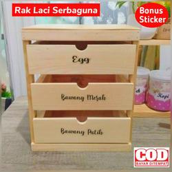 #ShopniQue - RAK BUMBU DAPUR/RAK BAWANG SUSUN 3 MINIMALIS PREMIUM