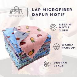 #ShopniQue - Kain Lap Piring MOTIF LUCU Anti Minyak Microfiber Kain Lap Dapur New