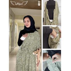 #ShopniQue - Maternity Dress 3 in 1 Zaynab Series |  Daster Infus  Lahiran Hamil Menyusui Bumil Busui | Nursing Wear | Nursery Dress| Baju Melahirkan Jumbo Kancing Bahu Bukaan Atas Semata Kaki Tali Depan Cantik Kekinian Rayon Premium Kehamilan Katun Nyaman Multipak