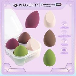 #ShopniQue - MAANGE Beauty Sponge Blender 0486 – Spons Makeup 4/8 Pcs, Lembut & Elastis, Bisa Basah & Kering, Cocok untuk BB Cream, Cushion, Bedak, dan Makeup Natural
