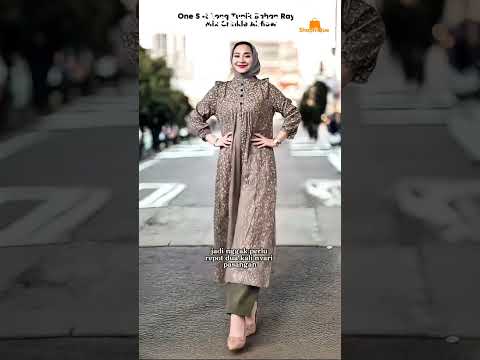 #ShopniQue - Set Tunik One Set Long Tunik Bahan Rayon Diamond Mix Crinkle Airflow   Celana Karet Setelan Muslim