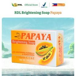 #ShopniQue - RDL Papaya Brightening Soap / Sabun Papaya - Sabun Cuci Muka Pepaya Pemutih Wajah Dengan Whitening Formula Sunscreen 135gr Pencerah Facial Membersihkan Mencerahkan Perawatan Cleanser Kotoran Vitamin Hitam Berminyak Pencuci Memutihkan Extract