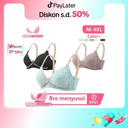 #ShopniQue - ANGEL MOMMY Bh Menyusui Katun Tanpa Kawat Murah Bra Menyusui Wanita nursing Bra XY01 Pink Hamil Ibu Busui