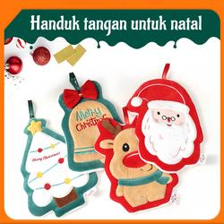 #ShopniQue - Handuk Dapur Lucu Hadiah Natal Handuk Toilet Kain Lap Penyerap Cepat Kering Lap Kaki Perlengkapan Dekorasi Rumah Handuk Gaya Natal