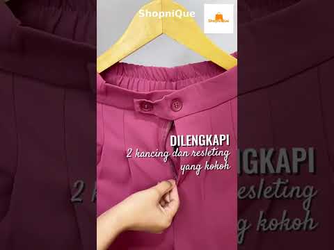 #ShopniQue - TINO CJWPH987 PantS KULOT CELANA KANCING HW CULLOTE PantS HIGHWAIST WANITA KULOT KARET Casual Katun