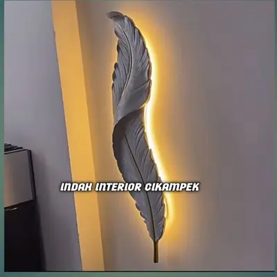 #ShopniQue - Lampu Dinding Hiasan Bentuk Bulu Angsa LED NEON PREMIUM Hiasan dinding LED Craft the Eyes Soft Ligh