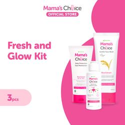 #ShopniQue - Fresh & Glow Kit - Face Wash & Face Sunscreen Moisturizer & Feminine Wash Mama's Choice | Skincare Wajah Ibu Hamil & Menyusui | Pembersih Kewanitaan