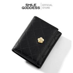 #ShopniQue - Smile Goddess Dompet Lipat Wanita Mini Import Trendy Bahan kualitas premium import Kulit PU Polos Dompet Pendek Dompet Kartu uang