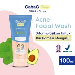 #ShopniQue - Gabag Beauty - Acne Clarifying Facial Wash - Perawatan Skincare Aman Ibu Hamil dan Menyusui | BPOM Halal Wajah Berjerawat Hitam Muka Mencerahkan Memutihkan Pencerah Pelembab Cleanser pembersih  wajah Acid