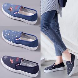 #ShopniQue - SH56 Sepatu Wanita Canvas Jean Star Women Flat Shoes