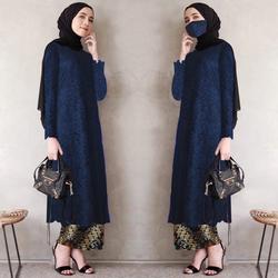 #ShopniQue - gamis kebaya tunik wanita modern terbaru andira brukat 3 wrna REALPICT