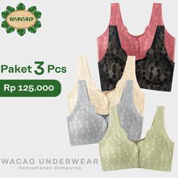 #ShopniQue - WACAO PAKET 3 PCS Bra BUSUI JUMBO CUP C Seamless Tanpa Kawat Kancing Depan Bh Menyusui Hamil Ibu Bumil