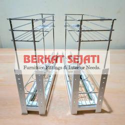 #ShopniQue - Rak Botol Tarik 2 Susun Bumbu Gelas Kitchen Dapur Lebar 15 atau 20 Cm