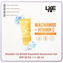 #ShopniQue - Wardah UV Shield Essential Sunscreen Gel SPF 35 PA +++ 40 ml - Sunscreen Wajah 0% Alkohol - Tekstur Ringan Vitamin Facial Perawatan Vitamin Facial