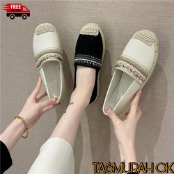 #ShopniQue - SEPATU LOAFERS ESPADRILLES WANITA KANVAS RAJUTAN IMPORT FLAT SHOES ORI