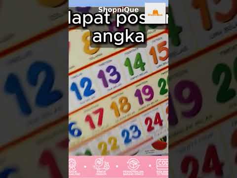 #ShopniQue - Paket 10 Poster Dinding Anak Belajar Edukasi Gambar ABC Angka Hijaiyah Hewan Buah Tubuh Kendaraan