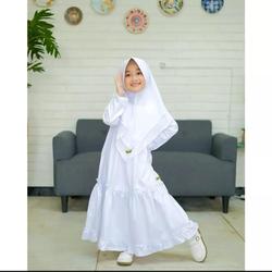 #ShopniQue - gamis anak modern WARNA PUTIH BAJU SERAGAM MANASIK Cantik Muslim Cewek Dress