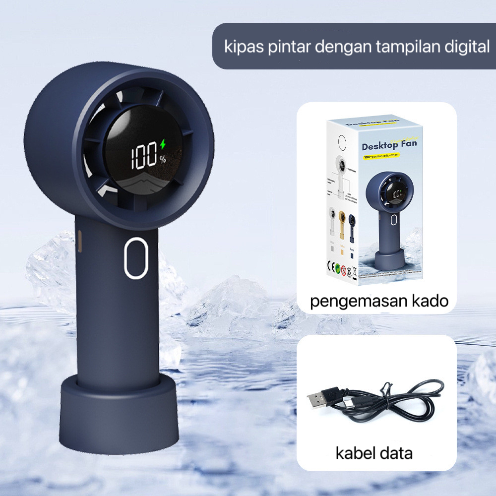 #ShopniQue - GYT Kipas Angin Mini Kipas Genggam Portabel Kipas turbin dengan kecepatan adjustable LED Display Portable Handheld Fan