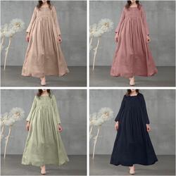 #ShopniQue - TOA GAMIS DRESS MODERN GERALDINE BAHAN LINEN | DRES KATUN LINEN MAXI