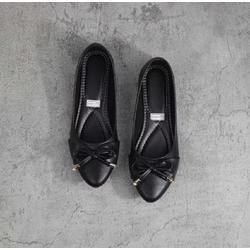#ShopniQue - Sepatu Balet Flat Shoes Wanita Kekinian dengan Sol Karet anti slip terlaris-sepatu Perempuan Kerja, Cewek Hitam