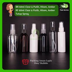 #ShopniQue - BOTOL 60ML BR PUTIH SPRAY PET TEBAL SANITIZER KOSMETIK