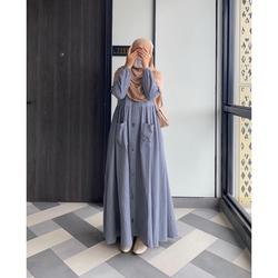 #ShopniQue - Calabis Zee Maxy Dress – Gamis Polo Linen Premium, Model Modern Nyaman Dipakai Seharian Tampil cantik dan elegan dengan Zee Maxy Dress berbahan linen premium Desain modern potongan anggun cocok untuk acara formal maupun santai Busui friendly dan adem