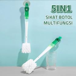 #ShopniQue - Sikat Pembersih Botol 5 in 1 Multifungsi 5in1 Serbaguna Bottle Brush Baby Kids Alat Cuci Travel Kebersihan Dapur Rumah Tangga Kitchen Set Perlengkapan Mencuci Piring