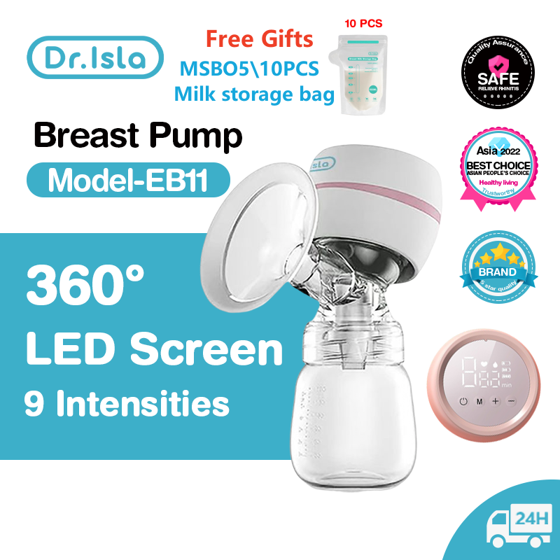 #ShopniQue - 【Gratis Kantong ASI🎁】Dr.isla Pompa ASI Elektrik Portable 3Modes&9Levels 1200mah Rechargeable Electric Breast Pump / perlengkapan bayi Tanpa Rasa Sakit Painless Tanpa Kabel Botol Susu Bayi Produk Bayi EB11 |  BPA Free Botol Susu180ml alat pumping asi