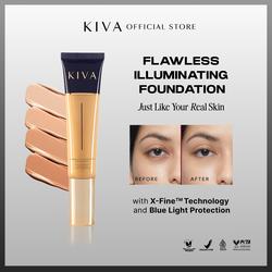 #ShopniQue - KIVA Flawless Illuminating Foundation - Matte Oil Control Ringan Liquid Foundation SPF 39 PA++++ High Coverage 30ml BPOM Kosmetik