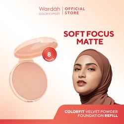 #ShopniQue - WARDAH Colorfit Velvet Powder Foundation Refill - Bedak Padat Dengan SPF 20 - Oil Control - Tahan Lama Hingga 12 Jam - Hasil Matte Coverage Natural - Makeup