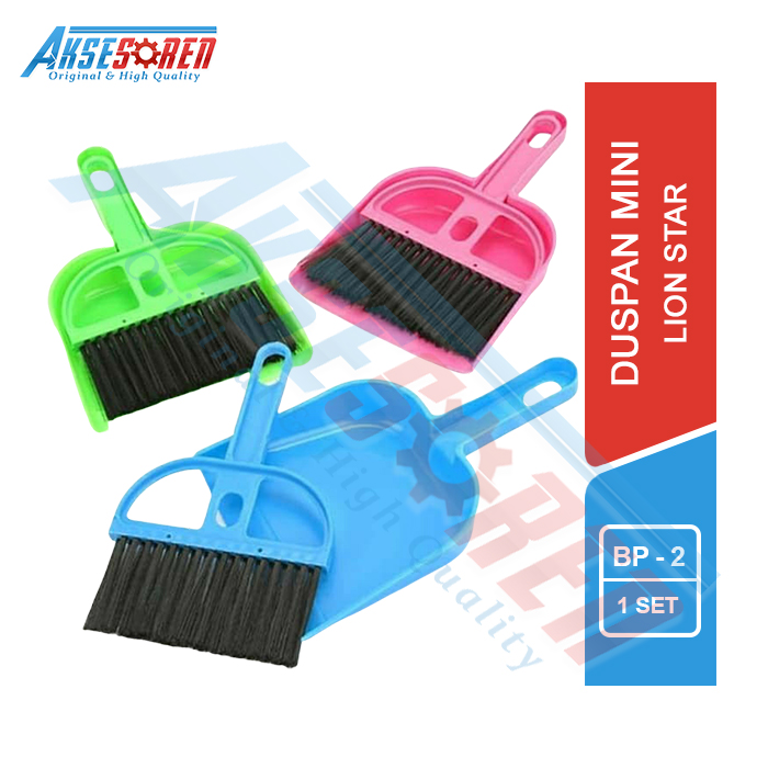#ShopniQue - Sapu Pengki Kecil Lion Star [1 Set/BP-2] / Livina Mini Duspan Set / Alat Kebersihan Rumah / Prabotan Rumah Tangga Kecil Sapu dan Serok
