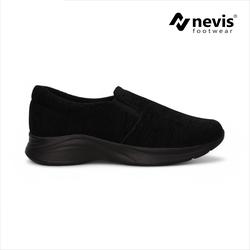 #ShopniQue - NEVIS Sepatu Slip On Casual Pria Wanita Clayton Sneakers Slop Kerja Sekolah Kasual Full Black Hitam Flat Shoes Selop Black
