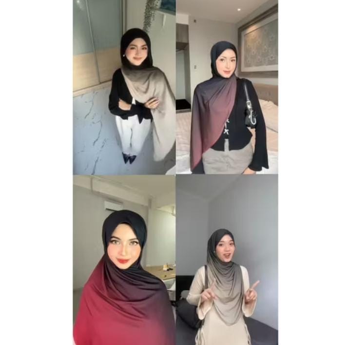 #ShopniQue - hijab pashmina gradasi bahan jersy
