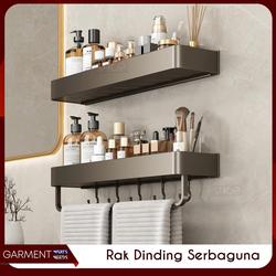 #ShopniQue - Rak Ambalan Tempel Dinding Kamar Mandi Dapur Rumah Wadah Untuk Sabun Skincare Bumbu Pajangan Serbaguna