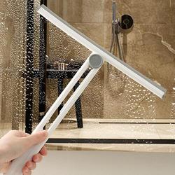 #ShopniQue - Wiper Lipat Silikon Portable Pembersih Kaca Mobil Jendela Meja Rumah Alat Kebersihan Serokan Karet Anti Air Debu Putar 360 Derajat Fleksibel ergonomis Portable Semua Sudut Sempit Windows Cleaner silicon Lebar 28Cm Panjang 35Cm Putih Glass Wiper Serokan